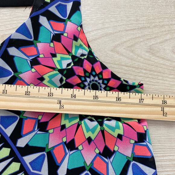 2/$30 Xhilaration 1980s Tank Dress Women Small Blue Pink Geo Kaleidoscope Hippie - Picture 7 of 8